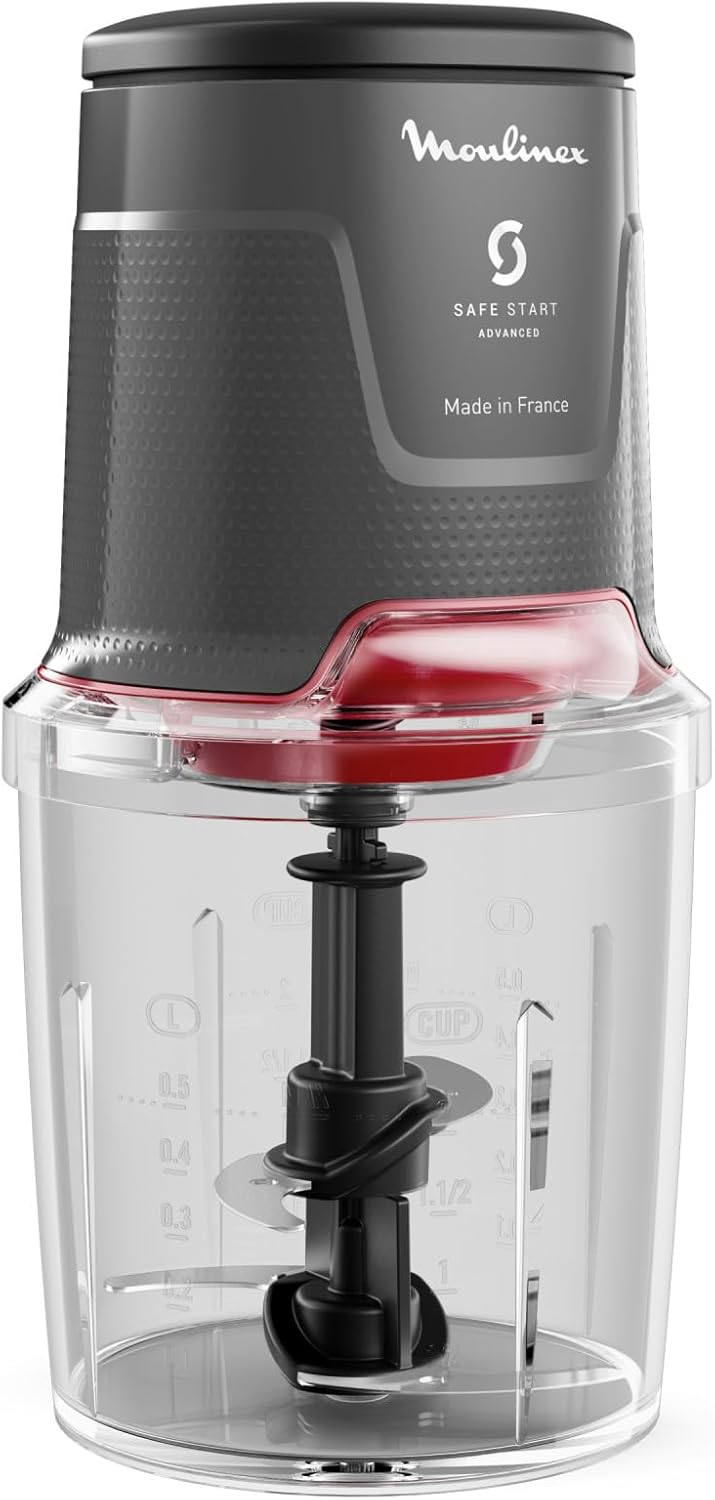Moulinex Easy Press Chopper, 600 Watt, 0.5 Liter, Black - AT740HF1