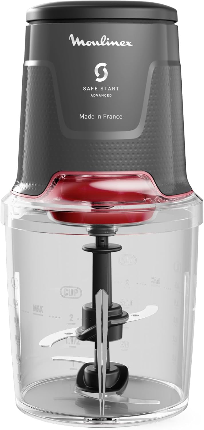 Moulinex Easy Press Chopper, 600 Watt, 0.5 Liter, Black - AT740HF1