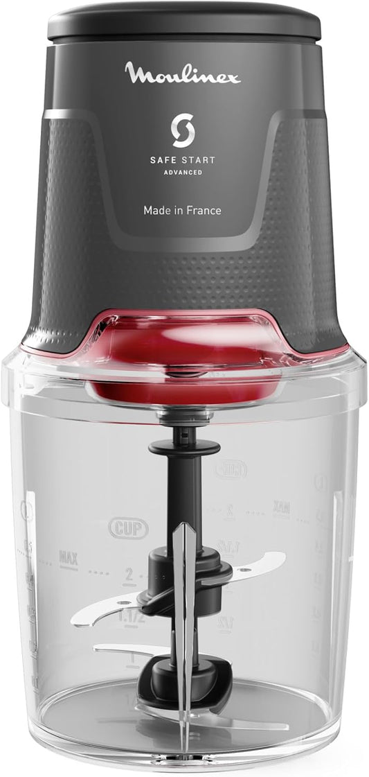 Moulinex Easy Press Chopper, 600 Watt, 0.5 Liter, Black - AT740HF1