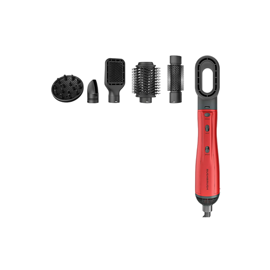 Rush Brush +6 Ceramic Air Styler, 3 Temperatures - Red