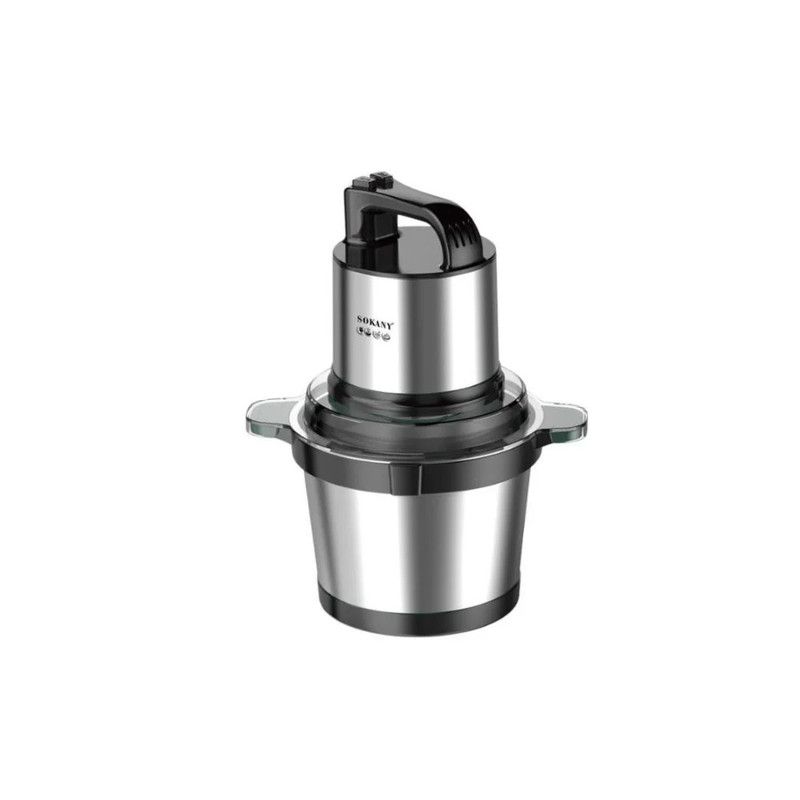 Sokany Stainless Steel Chopper, 4 Liters, 800 Watt, Black and Silver - SK-7028N