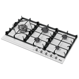 Purity Built In Heavy Duty Gas Hob, 90 cm, 5 Burners, Silver - HPT907S