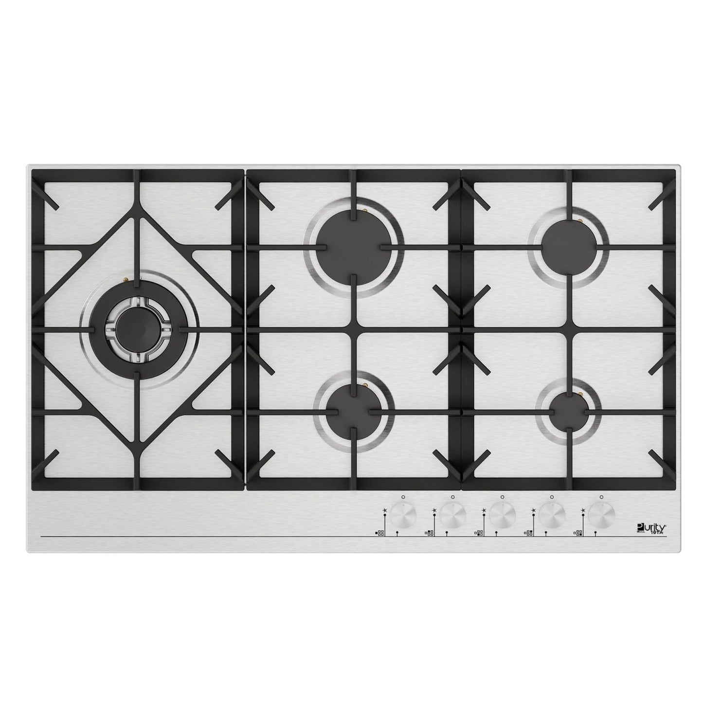 Purity Built In Heavy Duty Gas Hob, 90 cm, 5 Burners, Silver - HPT907S
