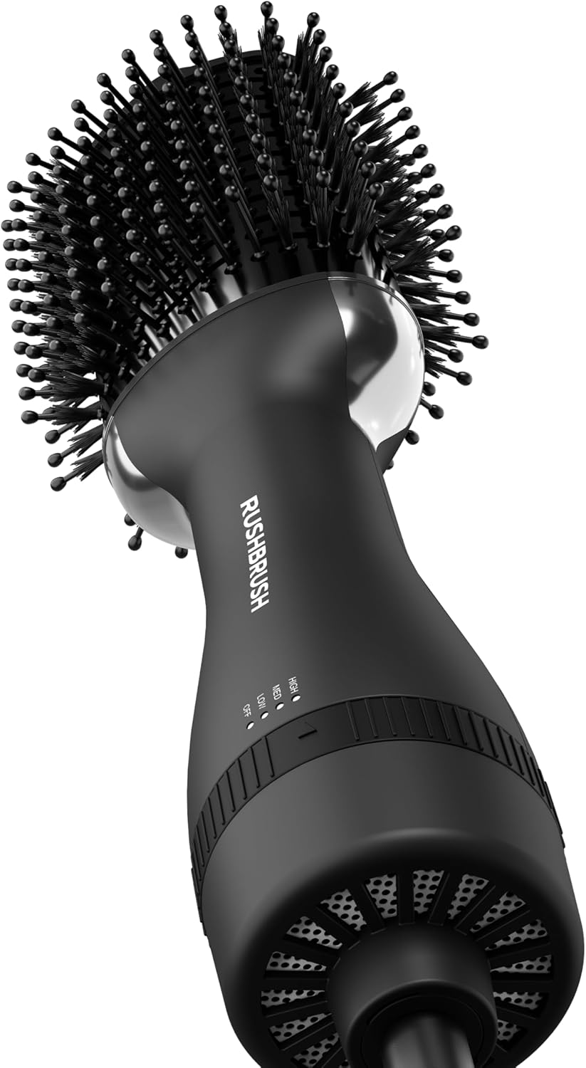 Rush Brush Hair Volumizer Brush, Black - V2 Plus