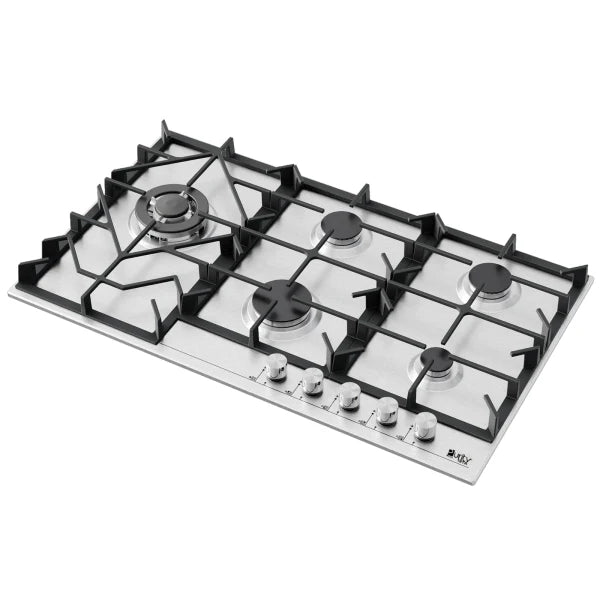Purity Built In Heavy Duty Gas Hob, 90 cm, 5 Burners, Silver - HPT908S