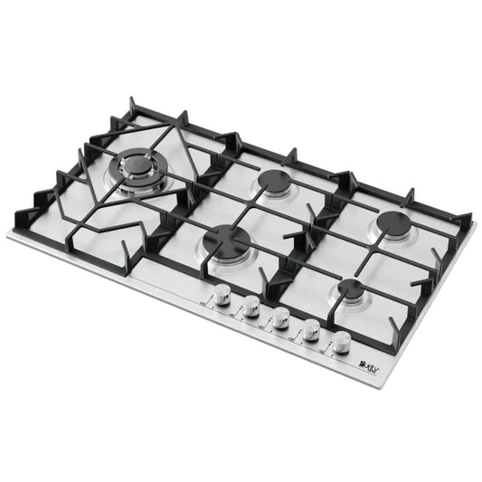 Purity Built In Heavy Duty Gas Hob, 90 cm, 5 Burners, Silver - HPT908S