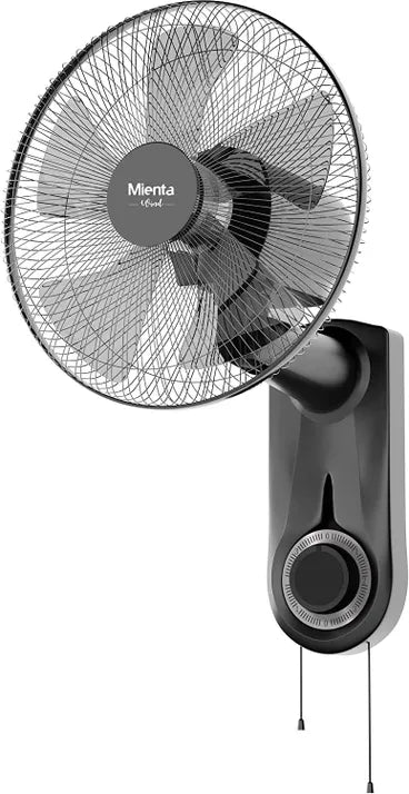 Mienta Wind Wall Fan Without Remote Control, 18 Inch, Black - WF50138A