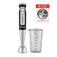 Mienta Turbo Hand Blender with Beaker, 600ml, 1000 Watt, Black and Silver - HB111338A
