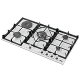 Purity Built In 4 Gas Burner + 1 Electric Burner Heavy Duty Hob, 90 cm, 5 Burners, Silver - HPT909ES