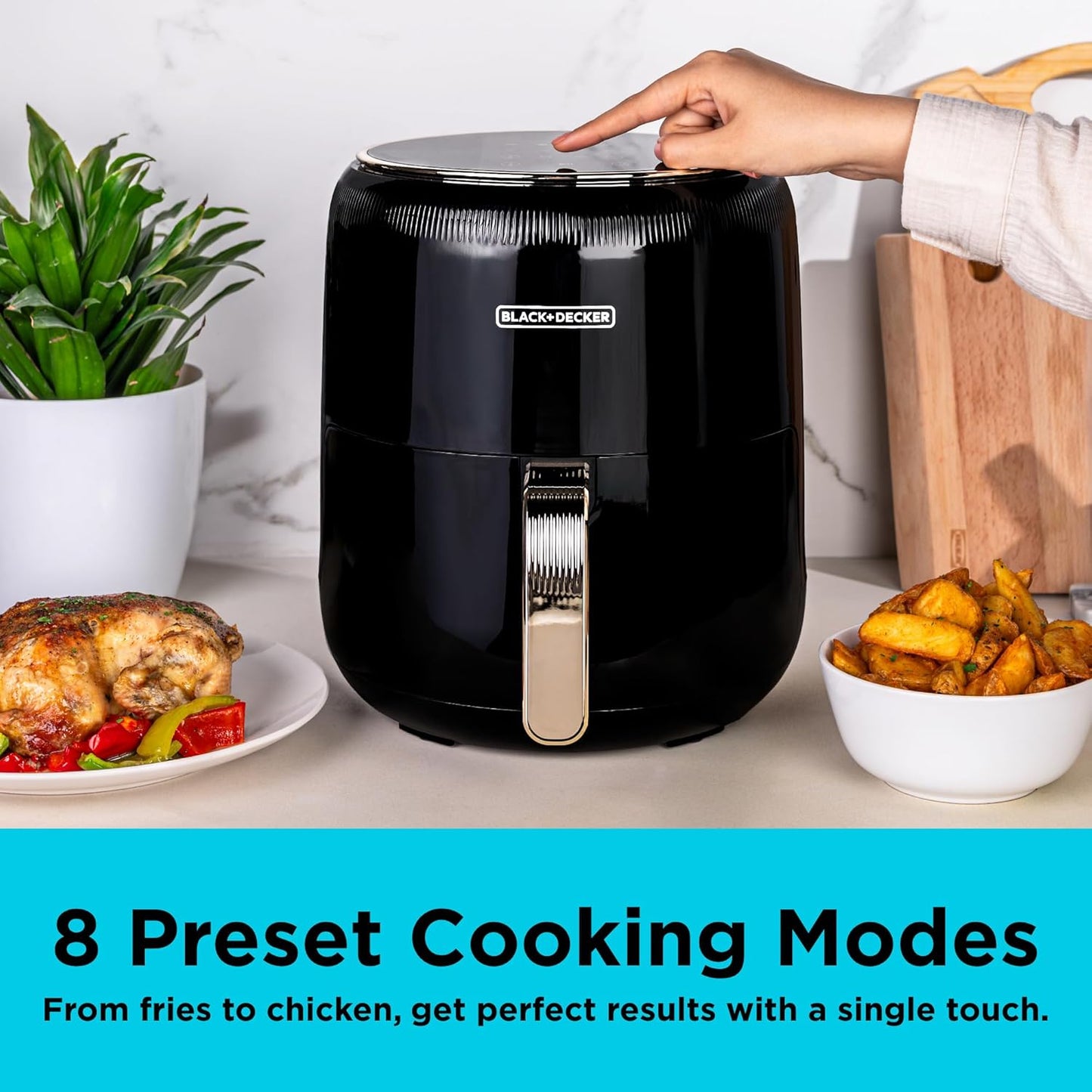 Black+Decker Aerofry Digital Air Fryer, 4.5 Liter, 1500 Watt, Black - AF4510