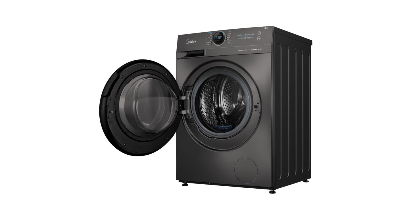 Midea 9KG Front Load Inverter Washing Machine, Silver - MF200W90B/TTC
