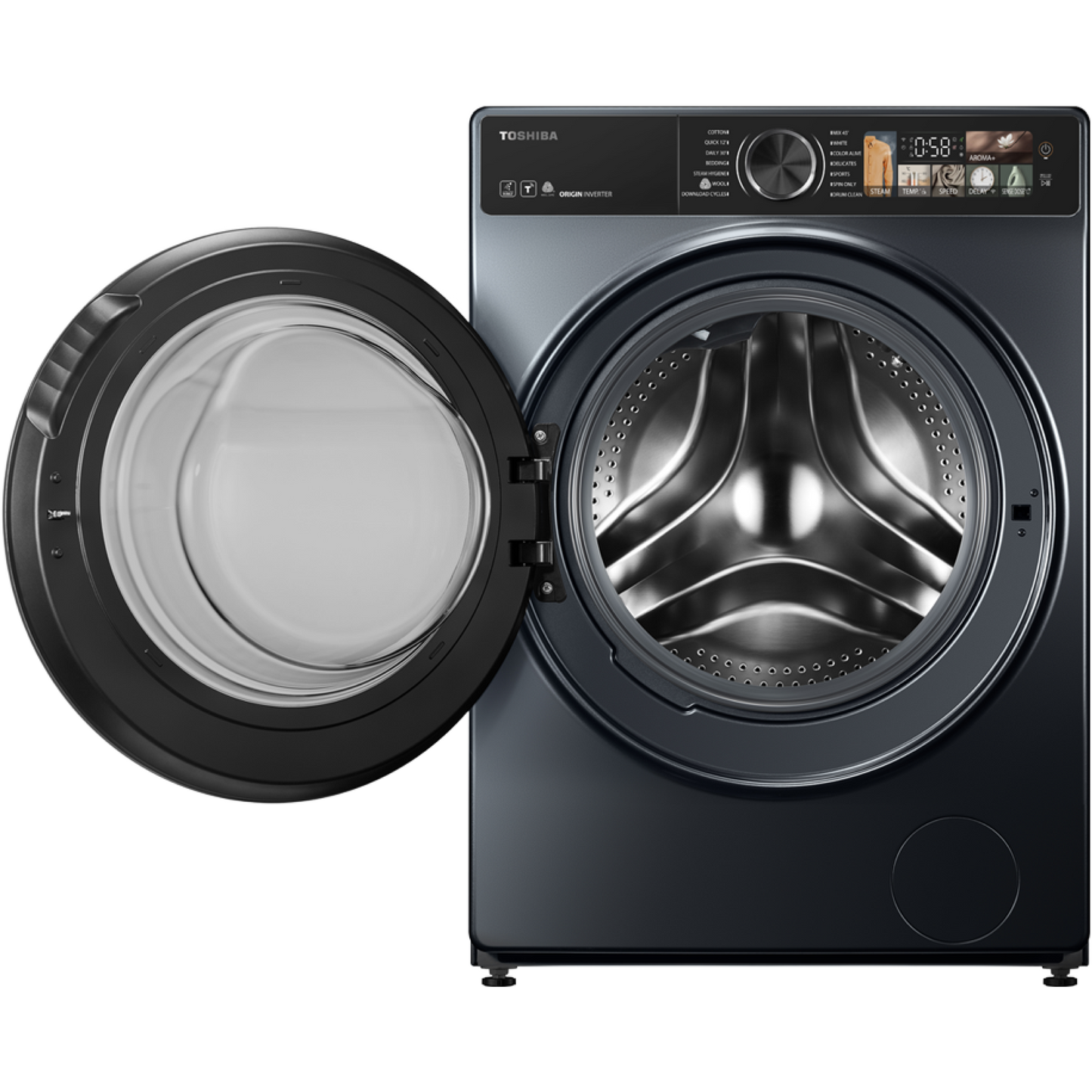 Toshiba T25 Front Load Washing Machine, With Inverter Technology, 10.5 kg, Morandy Grey - TW-T25BZU115MWEG(MG)