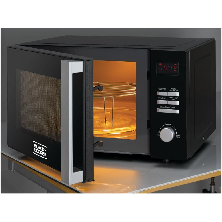 Black+Decker Microwave Oven with Grill 28 Liters, Black – MZ2800PG