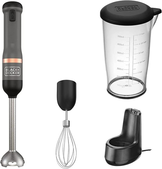 Black+Decker Rechargeable Hand Blender, 700ml, 7.2V, Black - BCKM1012KB