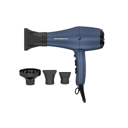 Rush Brush D3 K Hair Dryer with Attachments, 3000 Watt - Navy Blue