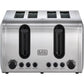 Black+Decker Stainless Steel 4-Slice Toaster, 2100 Watt - ET444