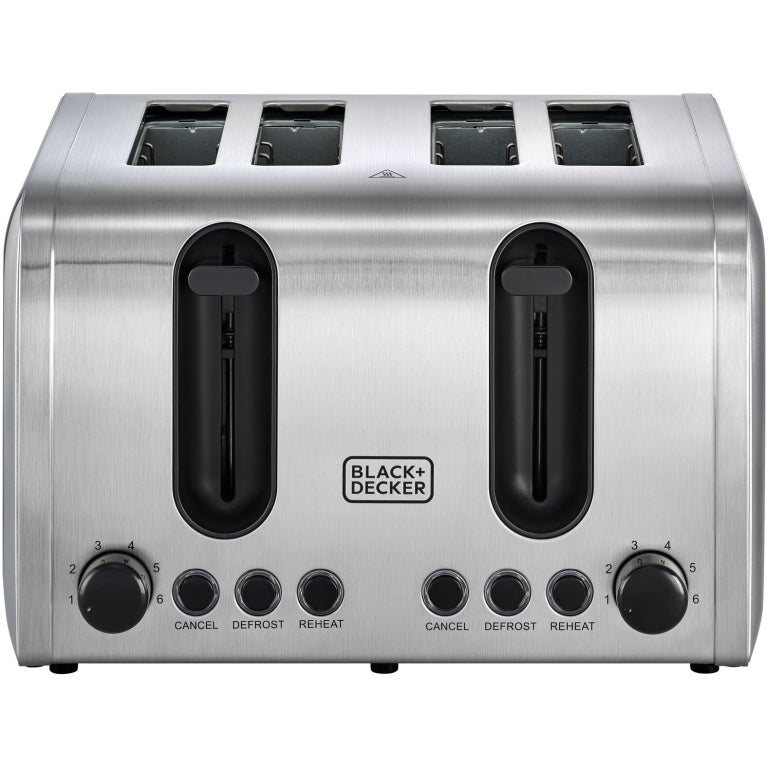 Black+Decker Stainless Steel 4-Slice Toaster, 2100 Watt - ET444