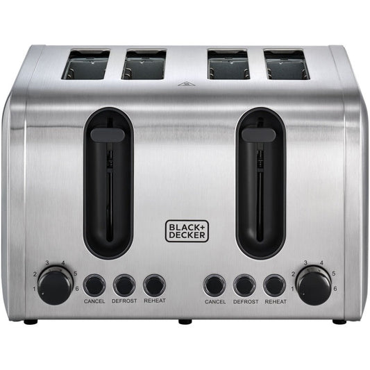 Black+Decker Stainless Steel 4-Slice Toaster, 2100 Watt - ET444