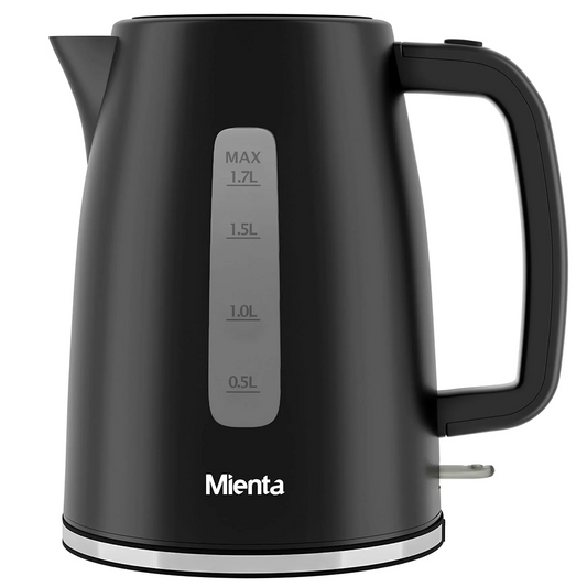 Mienta Electric Cordless Kettle, 1.7 Liters, 2200W, Black - EK201737A