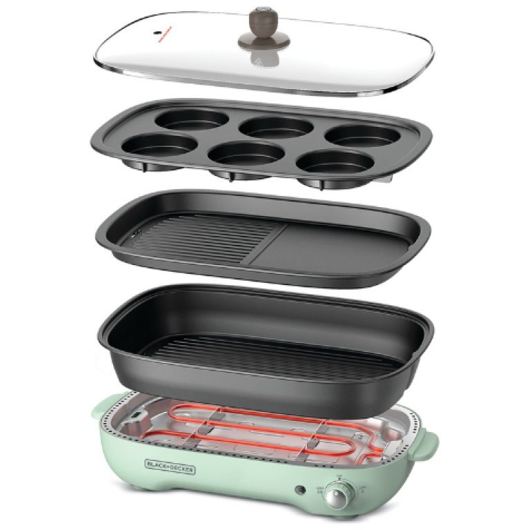 Black+Decker Electric Grill, 1400 Watt, Green - ‎GH1400