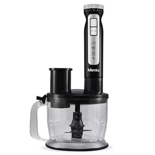 Mienta Turbo Pro 10 in 1 Hand Blender with Chopper ,1000 Watt , 2Liter ,Black ,HB111538A