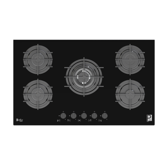 Purity Built In Heavy Duty Gas Hob, 90 cm, 5 Burners, Black - HPT911G