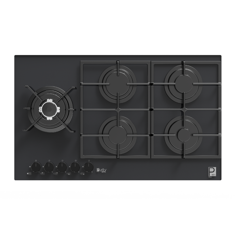 Purity Built In Heavy Duty Gas Hob, 90 cm, 5 Burners, Black - HPT912G