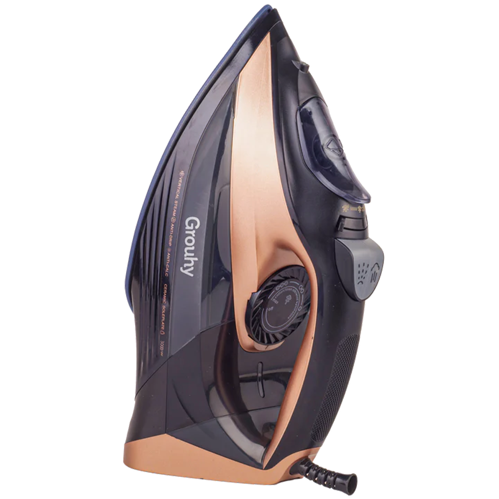 Grouhy Steam Iron, 450ml, 3000 Watt, Black & Gold - GFL2306iP3.0C