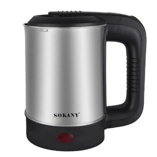 Sokany Electric Kettle, 600ml, 600 Watt, Stainless Steel - SK-09023