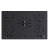 Purity Built In Heavy Duty Gas Hob, 90 cm, 5 Burners, Black - HPT911 MAT-BL