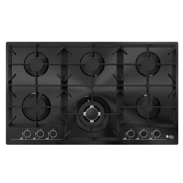 Purity Built In Heavy Duty Gas Hob, 90 cm, 6 Burners, Black - HPT902G