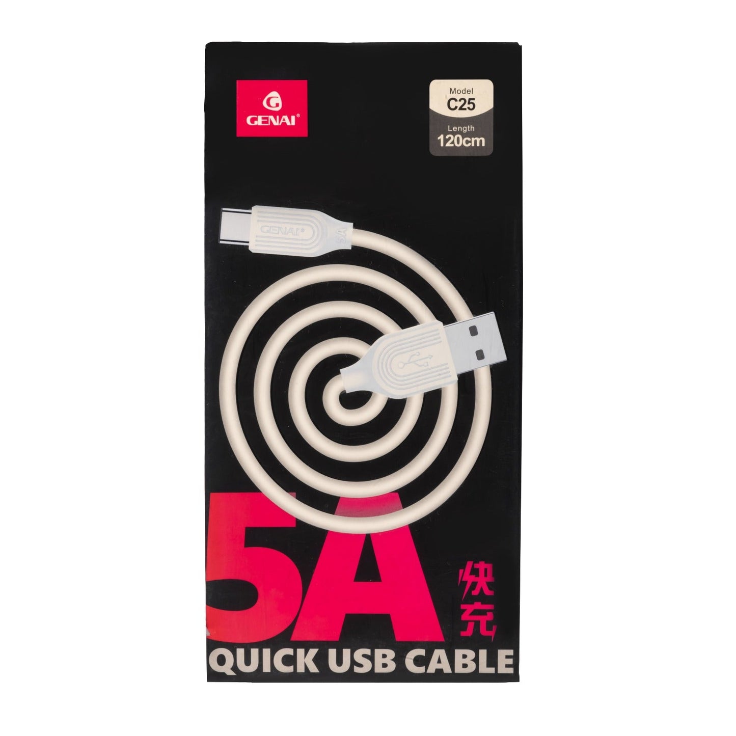 Genai Quick Type C Cable, 1.20M, 5A - C25