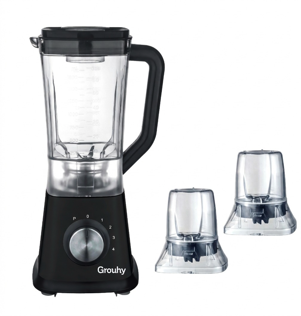 Grouhy Blender With Two Grinders, 800 Watt, 1.8 Liters, Black - GBL800WUT