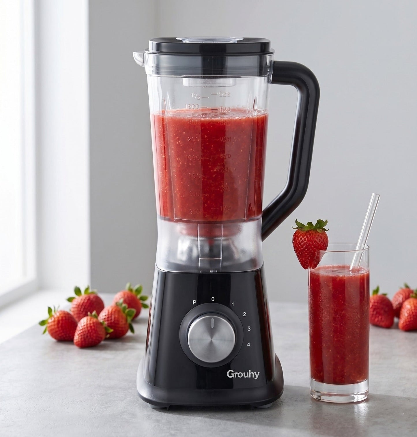 Grouhy Blender With Two Grinders, 800 Watt, 1.8 Liters, Black - GBL800WUT