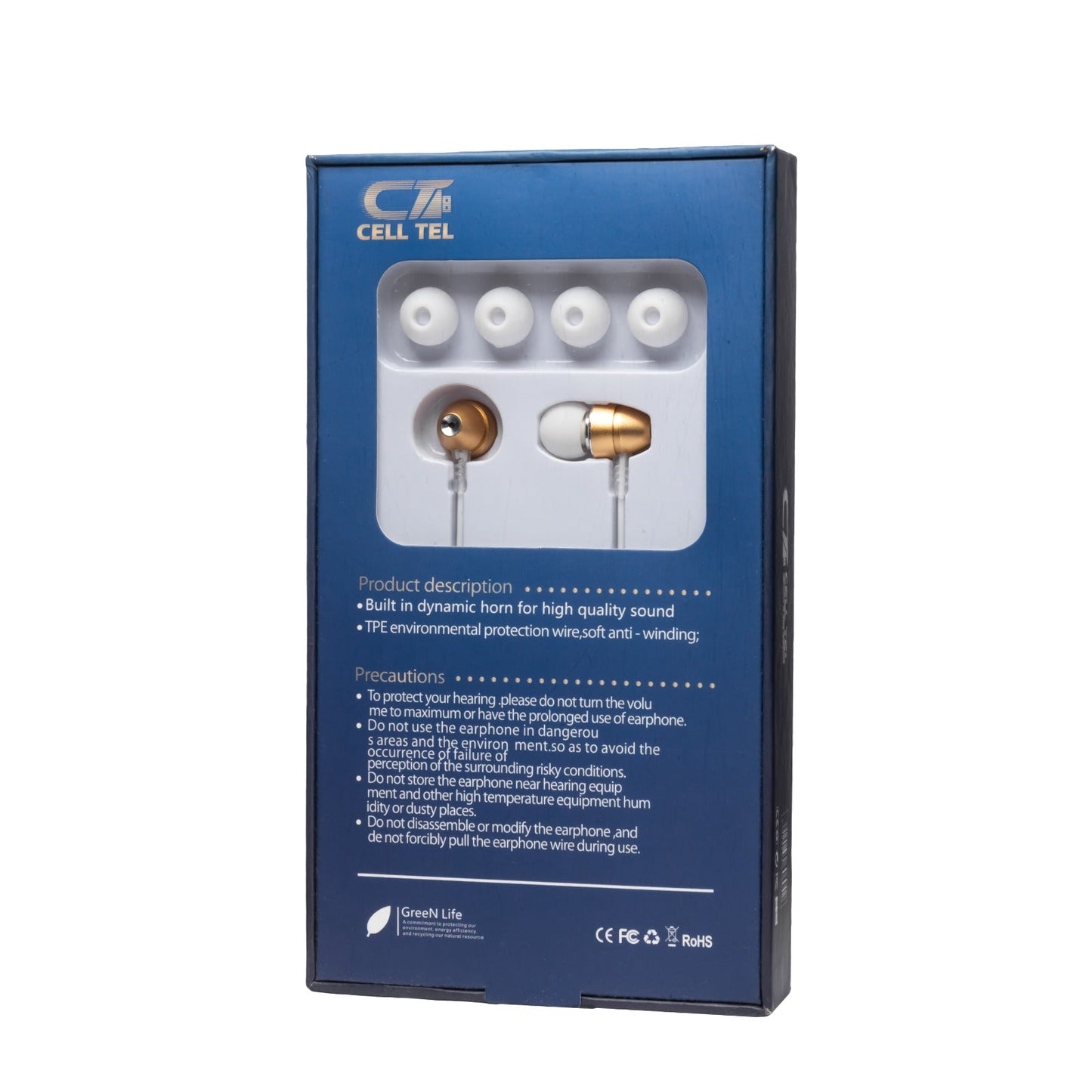 Cell Tel Type-C Stereo Earphone, White - CT-10H