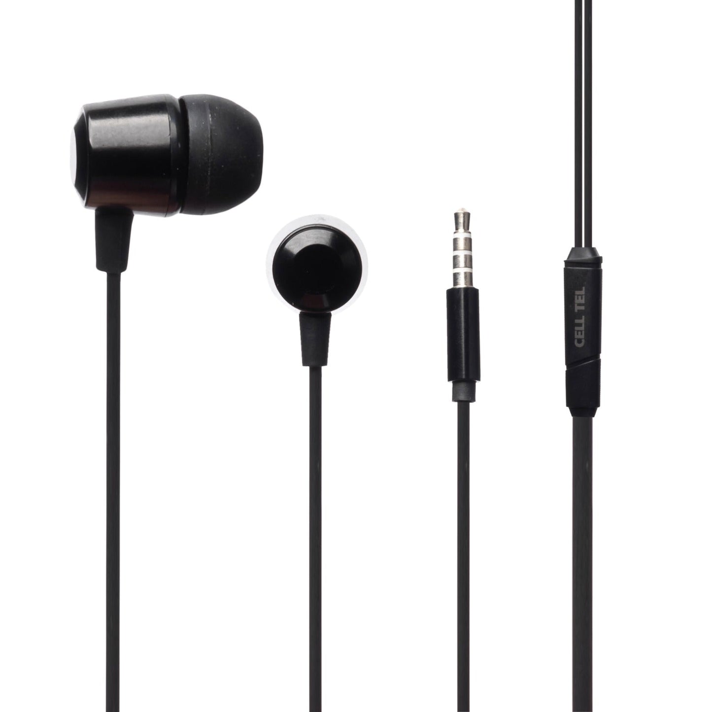 Cell Tel Stereo Earphone, Black - CT-02