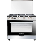 Fresh Gas Cooker, 5 Burners, Black and Silver - 500013914