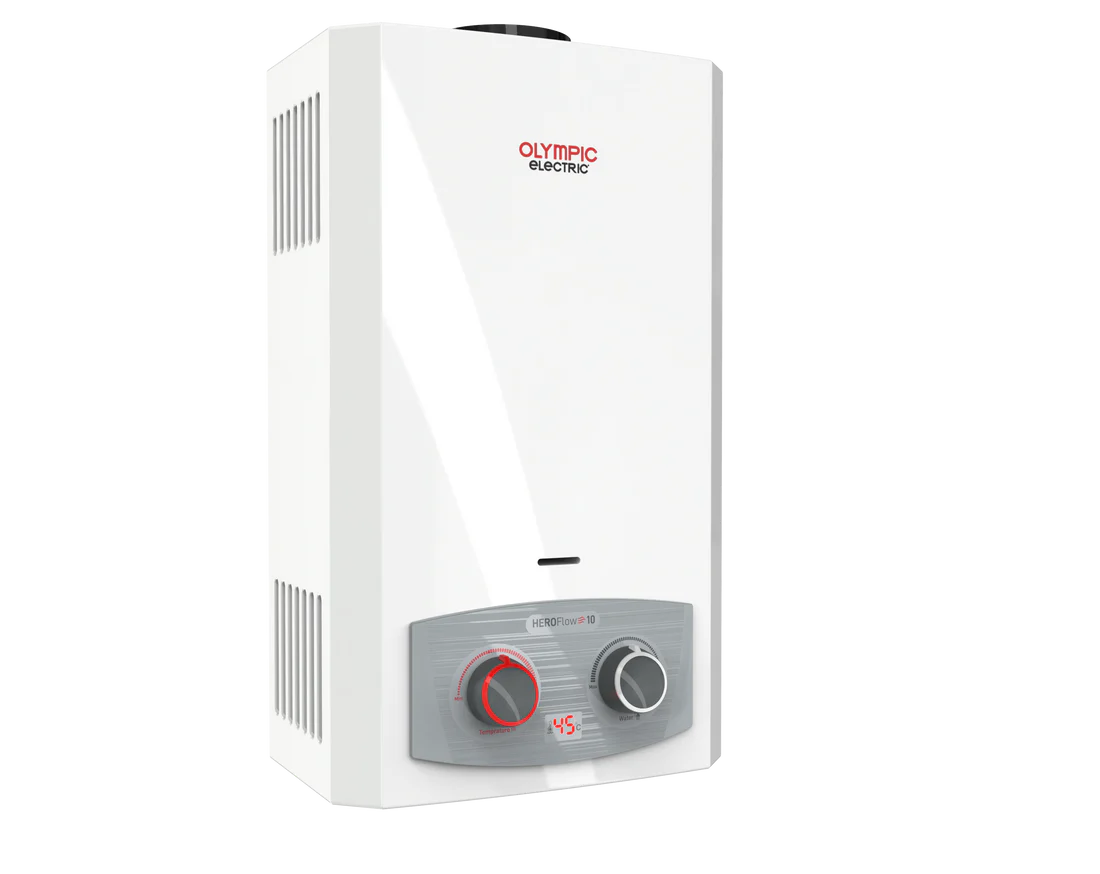 Olympic Electric Digital Gas Water Heater, 10 Liter, White - 945105580