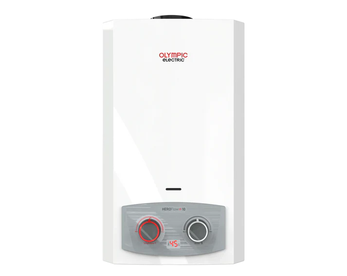 Olympic Electric Digital Gas Water Heater, 10 Liter, White - 945105580