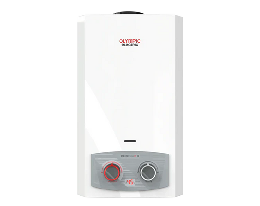 Olympic Electric Digital Gas Water Heater, 10 Liter, White - 945105580