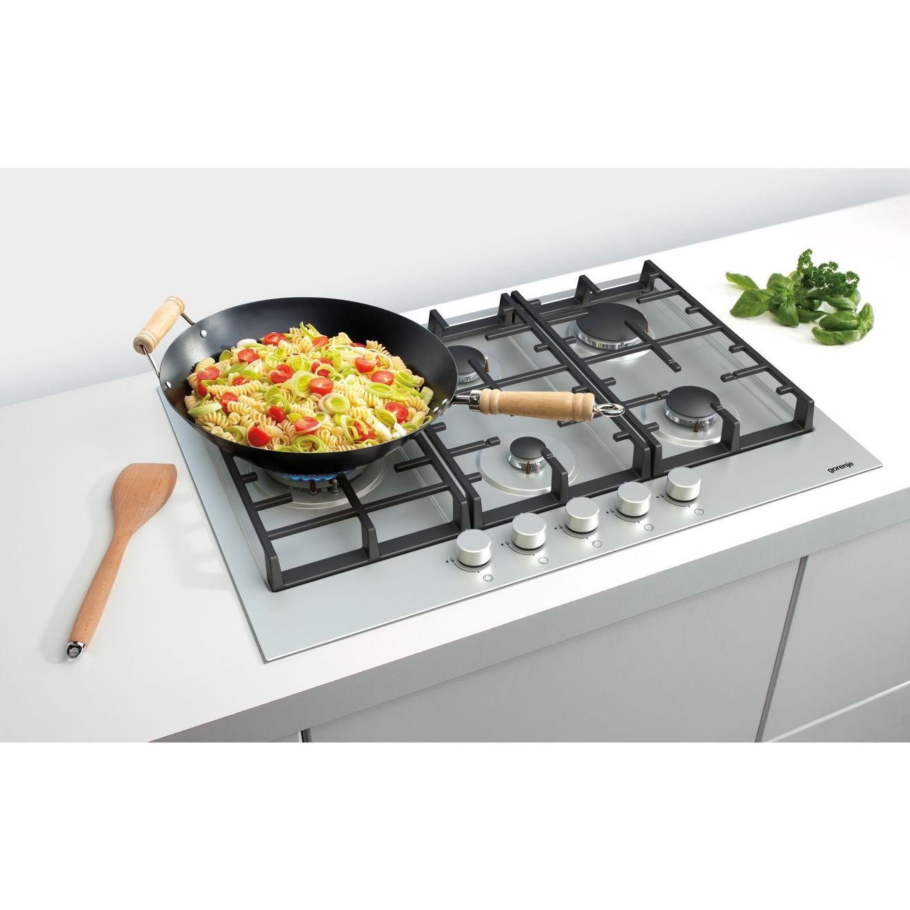 Gorenje Built-In Hob, 90 cm, 5 Gas Burners, Silver - GW951X