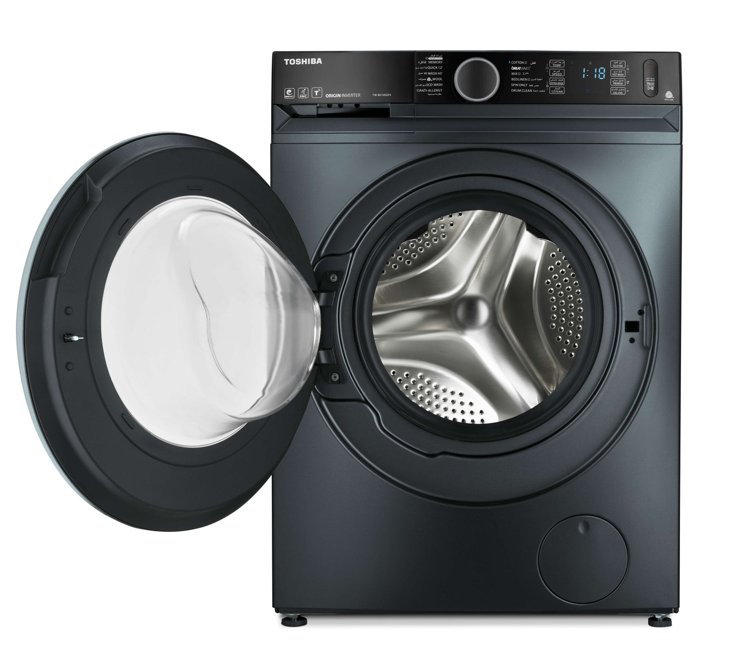 Toshiba T15 Series Front Load Automatic Washing Machine, 10.5Kg, Inverter Motor, Morandi Grey - TW-BK115GF4EG(MK)