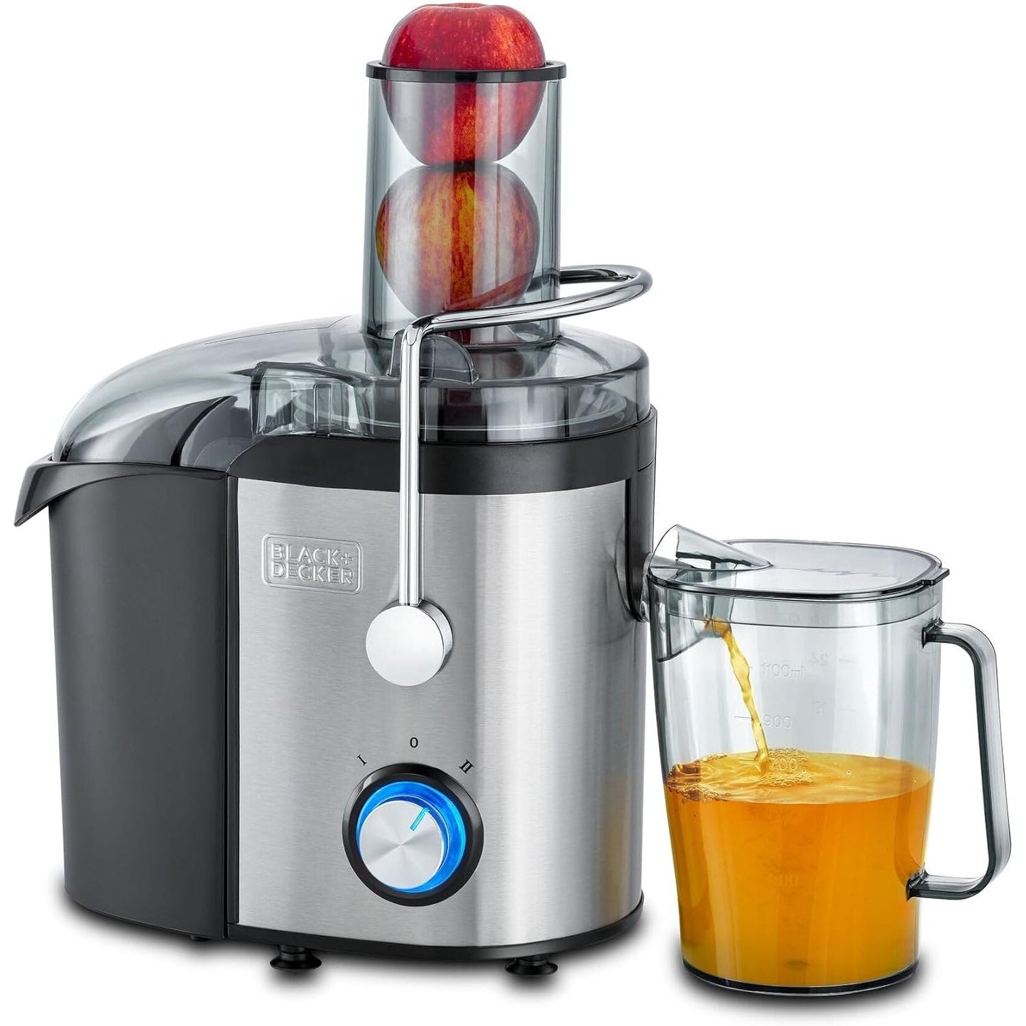 Black+Decker Juice Extractor, 1.7 Liter, 800 Watt, Black and Silver - JE800