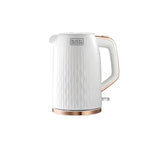 Black + Decker Electric Cordless Kettle, 1.7 Liters, 2200W, White - JC190W
