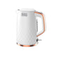 Black + Decker Electric Cordless Kettle, 1.7 Liters, 2200W, White - JC190W