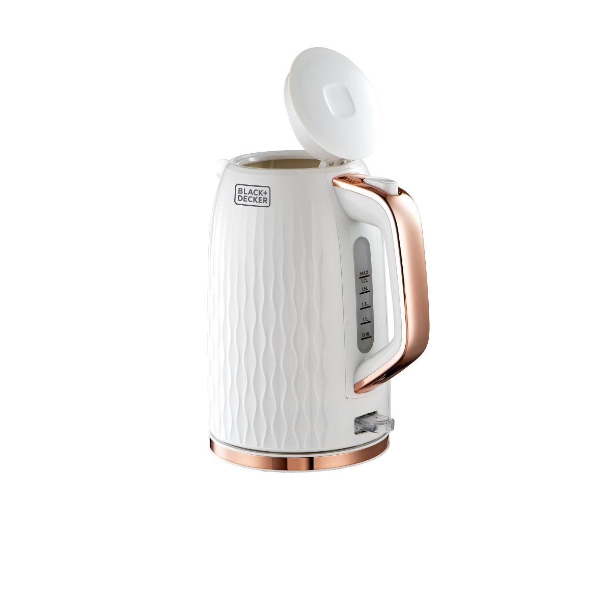Black + Decker Electric Cordless Kettle, 1.7 Liters, 2200W, White - JC190W