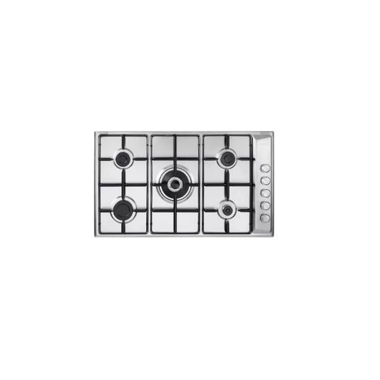 Elba Built-in Gas hob, 90 cm, 5 Burners, Silver - EN90-544XD