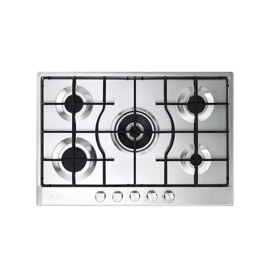 Elba Gas Hob, 75 cm, 5 Burners, Silver - ELIO75-545 L