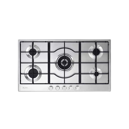 Elba Gas Hob, 90 cm, 5 Burners, Silver - ELIO95-545L