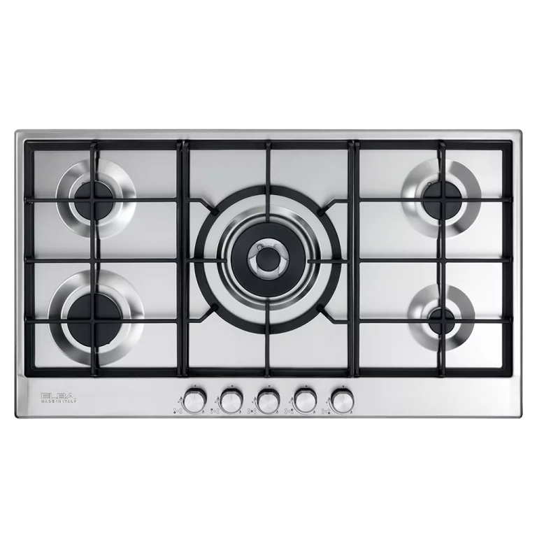 Elba Gas Hob, 90 Cm, 5 Burners, Silver- ELIO95-545